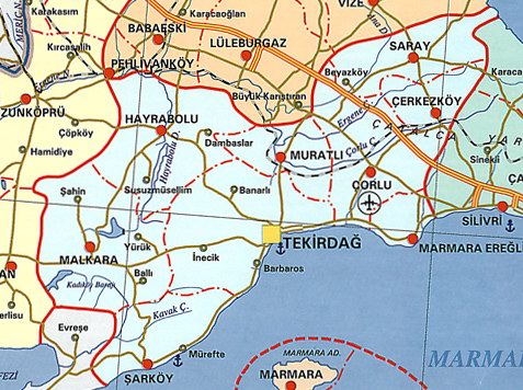 istanbul tekirdağ haritası ile ilgili görsel sonucu